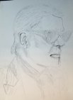 Karl Lagerfeld : couturier (croquis crayon)