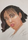 #portrait of Sarah (modèle- #panpastel, #pencilcolor)